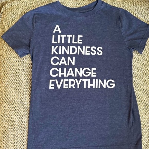 Boys Cat & Jack tshirt kindness size M blue with white writing. - Picture 1 of 1